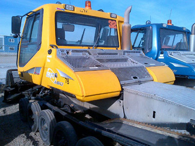 Older Bombardier model snow groomer sold by Rocky Mountain Snow Cats.